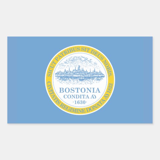 VIER Boston Flag Rechthoekige Sticker (Voorkant)