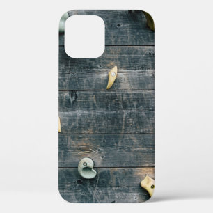 Vier bruine houten wandbekleding iPhone 12 hoesje
