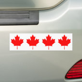VIER Canada Maple Leaf Bumpersticker (Op auto)