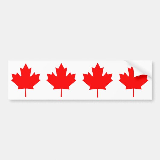 VIER Canada Maple Leaf Bumpersticker (Voorkant)