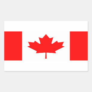 VIER Canadese nationale vlag Rechthoekige Sticker