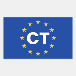 VIER Catalonië - CT - vlag Europese Unie Rechthoekige Sticker