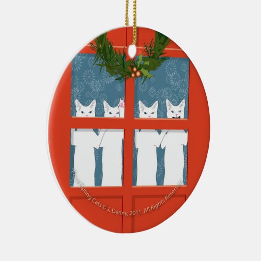 Vier Cats... Keramisch Ornament (Rechts)