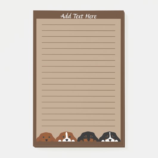 Vier Cavalier King Charles Spaniel Puppy Dog Post-it® Notes (Voorkant)