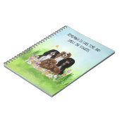 Vier Cavalier King Charles Spaniels in Flowers Notitieboek (Linkerzijde)
