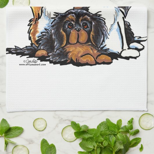 Vier Cavalier King Charles Spaniels Theedoek (Gevouwen)