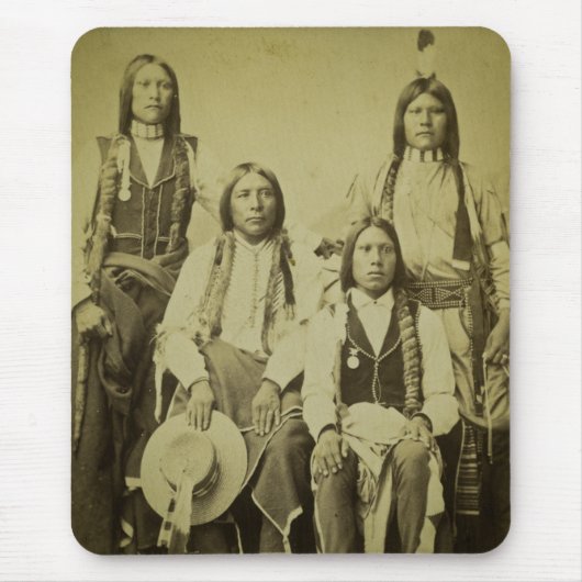 Vier Cheyenne Scouts Stereoview Muismat (Voorkant)