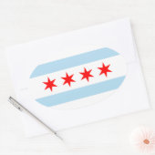 VIER Chicago Flag Ovale Sticker (Envelop)