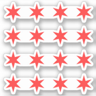 Vier Chicago vlag sterren Sticker