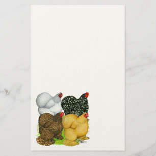 Vier Cochin Hens Briefpapier