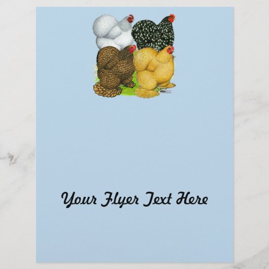 Vier Cochin Hens Flyer (Voorkant)