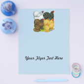 Vier Cochin Hens Flyer (Enkel)