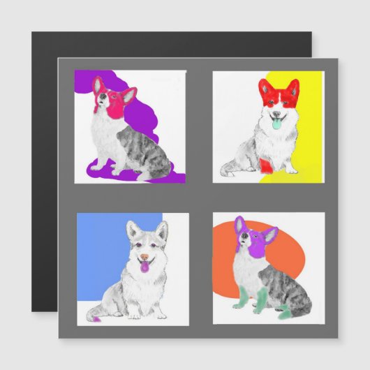 Vier Corgi's (Voorkant / Achterkant)