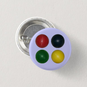 Vier Croquet Balls Ronde Button 3,2 Cm