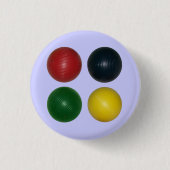 Vier Croquet Balls Ronde Button 3,2 Cm (Voorkant)