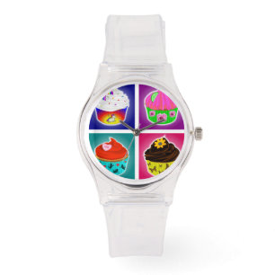 Vier Cupcakes Watch Horloge
