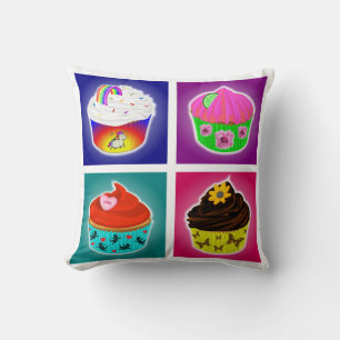 Vier Cupcakes Worpkussen Kussen