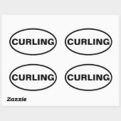 VIER "CURLING" OVALE STICKER (Vel)