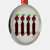 Vier Dachshunds kerstversiering Metalen Ornament (Rechts)