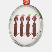 Vier Dachshunds kerstversiering Metalen Ornament (Links)