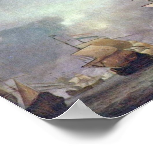 Vier dagen tijdens de strijd van 1666 gevangen gen poster (Hoek)