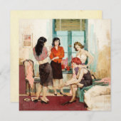 "Vier Dames" Flat Note Kaart (Voorkant / Achterkant)