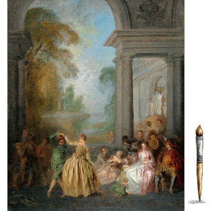 Vier dansers in een paviljoen van Jean-Baptiste Le Tissuepapier