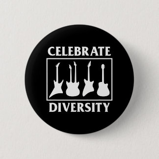 Vier de diversiteit van gitaren Grappige gitaar Ronde Button 5,7 Cm