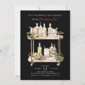 Vier de Feestdagen Kerstmis Cocktail Party Kaart (Voorkant)