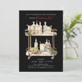 Vier de Feestdagen Kerstmis Cocktail Party Kaart (Staand voorkant)