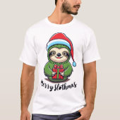 Vier de geest van Christmas Magic Sloth T-shirt (Voorkant)