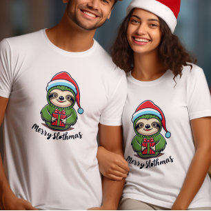 Vier de geest van Christmas Magic Sloth T-shirt