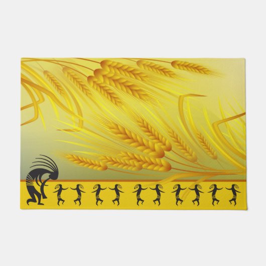 Vier de lentedans Kokopelli Deurmat (Voorkant)