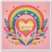 Vier de liefde met vrolijke kleuren sticker (Voorkant)