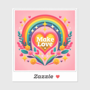 Vier de liefde met vrolijke kleuren sticker