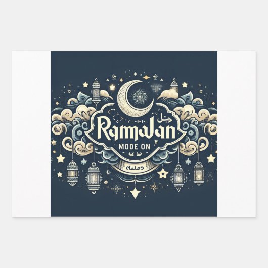 Vier de ramadan met Ramadan ModeOn Inpakpapier Vel (Voorkant)