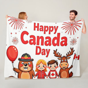 Vier de vreugde van Canada Fleece Deken
