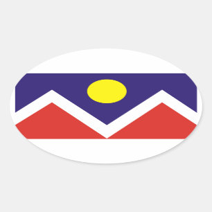 VIER Denver, Colorado Flag Ovale Sticker