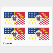 VIER Detroit Vlag Rechthoekige Sticker (Vel)