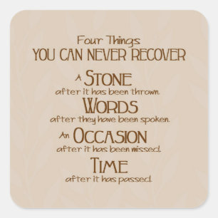 Vier dingen vierkante sticker