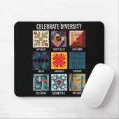 Vier diversiteit quiltambacht patchwork muismat (Met muis)