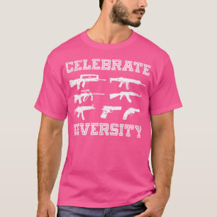 Vier Diversiteit Verschillende Pistool Pistool Lie T-shirt