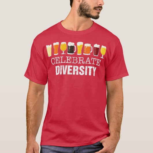 Vier Diversity Craft Beer Drink - Bier T-shirt (Voorkant)