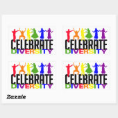 Vier Diversity-stickers Rechthoekige Sticker (Vel)