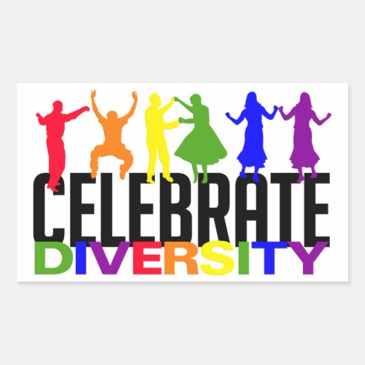 Vier Diversity-stickers Rechthoekige Sticker (Voorkant)