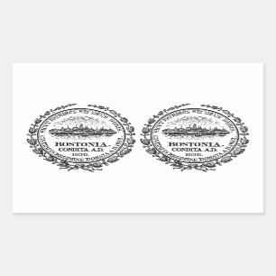 VIER (Double Boston Seal) Rechthoekige Sticker
