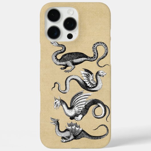 Vier Dragons Sepia Case-Mate iPhone Case (Achterkant)