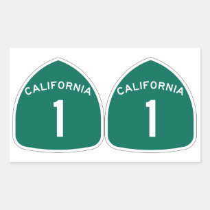 VIER Dubbel "Californië 1" Rechthoekige Sticker