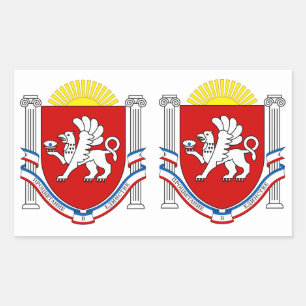 VIER DUBBEL Embleem van de Krim Rechthoekige Sticker