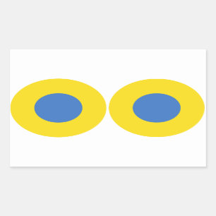 VIER DUBBELE Oekraïense luchtmacht Roundel Rechthoekige Sticker